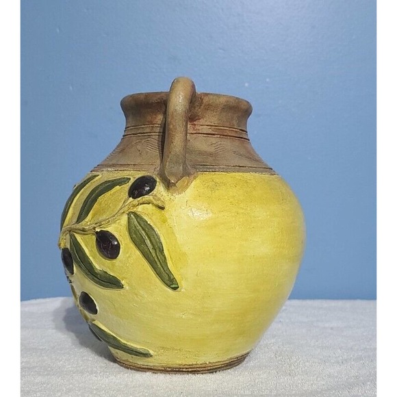 Rear Vintage Earthenware Olive Glazed Jar. Made in The Phillipines. Antique Jars - Picture 8 of 12